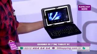 DSHOPPING QUADRO III 7 İNÇ TABLET PC [upl. by Adihsaar782]