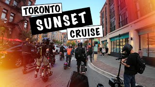 Toronto ERiders Sunset Cruise  PEV Group Ride  Vsett 10 Electric Scooter  DJI Osmo Action 4 [upl. by Corrine825]