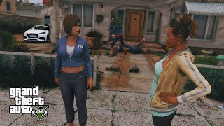 Tanisha Keep Beating Franklin During A Cutscene GTA V [upl. by Nosylla]