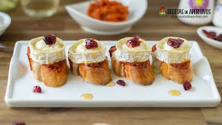 MONTADITOS de SOBRASADA y MIEL con QUESO de CABRA  PINCHOS FÁCILES [upl. by Kristianson93]