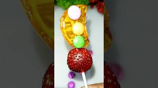 Strawberry 🍓 Orange 🍊 Lollipop 🍭 amp Gems Chocolate Popsicle 🍡😍 shorts viral asmr youtubeshorts [upl. by Sousa]