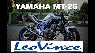 Yamaha MT25 With Leovince GP Corsa Evo LongHeader Daytona [upl. by Batholomew]