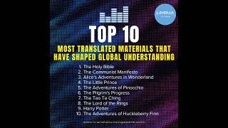 Top 10 Most Translated Materials that Have Shaped Global Understanding shorts [upl. by Otter141]