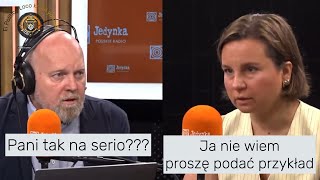 Ministressa Zielińska poległa na pierwszym pytaniu redaktora radiowej jedynki [upl. by Annauqahs447]