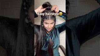 Easy braid hairstyle🤩 hairtutorial hairstyle grwm shorts hair [upl. by Patti]