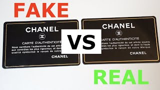 COMPARING CHANEL AUTHENTICITY CARDS  FAKE VS REAL [upl. by Areic263]