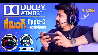 Under Rs1300 Best Dolby Atmos TypeC Gaming Over Ear Headphone unboxing ️‍🔥 [upl. by Lled983]