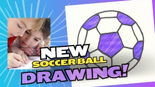 Easy Soccer Ball Drawing for Kids [upl. by Nylorahs427]