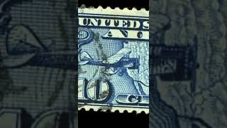 192627 Airmail 🇺🇸 United States Postage Stamp Ten Cents Airplane ✈️ with Map 🗺️ usastamps [upl. by Damalus]