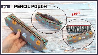 DIY How to make a pencil case  zipper pouch  sewing tutorial Tendersmile Handmade [upl. by Ahsien827]