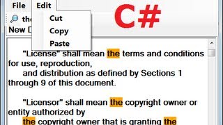 C Tutorial 68 How to make a Tabbed Notepad In C  ManuStrip CutCopyPasteOpenSave Part2 [upl. by Elac]