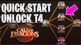 Quick Start Guide Unlock T4  Tier 4  Noob to Pro  Call of Dragons [upl. by Raseta]