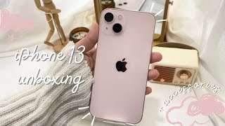 iPhone 13 unboxing pink 2024  accessories camera test 𓍢ִ໋🌷͙֒ [upl. by Montague]