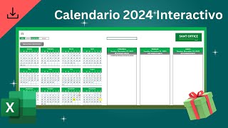 Calendario Interactivo 2024  SANT OFFICE  Archivo Descargable Gratis [upl. by Fokos933]