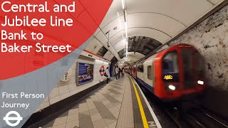 London Underground First Person Journey  Bank to Baker Street [upl. by Enitsua]