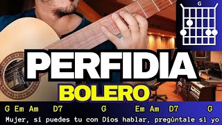 PERFIDIA Tutorial GUITARRA ritmo de BOLERO [upl. by Alyek]