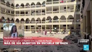 Informe desde Tel Aviv bombardeo de Israel en escuela gazatí deja al menos 100 muertos [upl. by Ahsoym737]