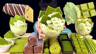 ASMR 말차 디저트파티🟢말차초콜릿 말차푸딩 두바이초코아이스크림 먹방 Green Tea Dessert Green Tea Chocolate Pudding Snacks MuKBang [upl. by Leigha516]