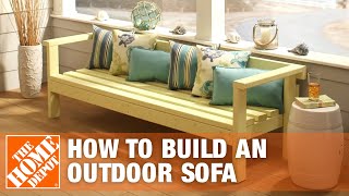 DIY Patio Furniture Outdoor Sofa  The Home Depot [upl. by Ozner]