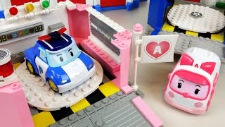 Robocar Poli car toys and block toys play [upl. by Yenobe]