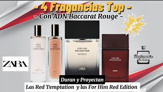 🆕 ZARA For Him Red Edition INTENSE  Red Temptation Elixir 4 fragancias Top con ADN Baccarat Rouge [upl. by Ihculo516]