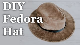 DIY FEDORA HAT from scratch  How to use your head measurement to draft and sew fedoracowboy hat [upl. by Oninotna347]