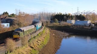 Class 40 40145 passes under millbrook flyover working 1Z40 to sailsbury 251123 [upl. by Moritz]