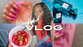 VLOG  Movie Date To See Bad Boys  Pink Friday Presson Nail Review  New Finery Perfume  more [upl. by Ennoved]