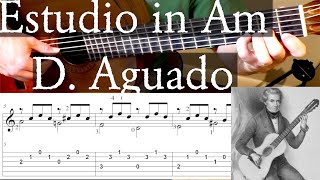 ESTUDIO IN A MINOR  Dionisio Aguado  Full Tutorial with TAB  Fingerstyle Guitar [upl. by Ezaria]