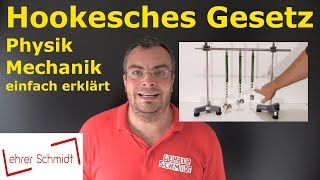 Hookesche Gesetz  Physik  Mechanik  einfach erklärt  Lehrerschmidt [upl. by Ociredef153]