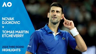 Novak Djokovic v Tomas Martin Etcheverry Highlights  Australian Open 2024 Third Round [upl. by Hanej557]