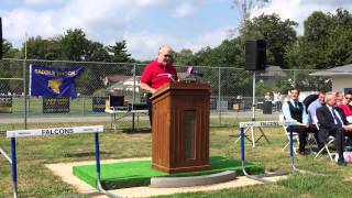 Howie Schuman  Saddle Brook High School track dedication 92014 [upl. by Downall]