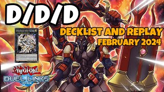 DDD DUEL LINKS  FEBRUARY 2024 RANKED DUEL REPLAY AND DECKLIST YUGIOH [upl. by Orgell666]