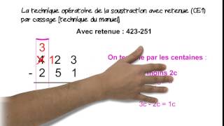 La technique opératoire de la soustraction avec retenue par cassage [upl. by Konstantin]