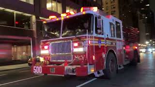 RARE CATCH OF FDNY ENGINE 8 USING FDNY RESERVE ENGINE 500 RESPONDING IN MIDTOWN MANHATTAN NYC [upl. by Darelle]