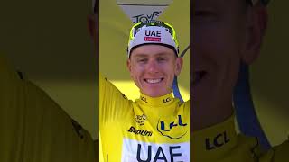 Tadej Pogacar is BACK in yellow homeofcycling shorts letourdefrance tdf2024 tourdefrance [upl. by Dragoon569]