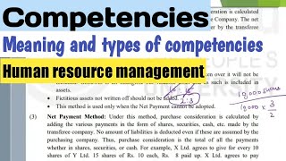 Types of competencies in human resource management bcom 3rd year  Meaning and types  Bcom 3rd year [upl. by Lewendal]