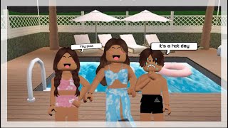 FAMILY POOL DAYBLOXBURG FAMILY ROLEPLAY [upl. by Kurman]