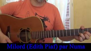 Milord Edith Piaf cover  reprise guitare voix Georges Moustaki 1959 [upl. by Smukler411]