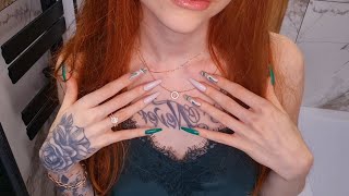 soothing collarbone and neck tapping amp fast scratching skin rubbing no whispering asmr [upl. by Rafaello10]