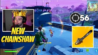 Mongraal tries using New Chainshaw in Trio Cash Cup [upl. by Sprage105]