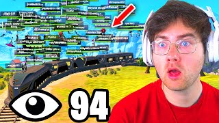 I Got 100 Players To Land On The Train In Chapter 5 Fortnite Unplayable Tournament [upl. by Yhtorod]