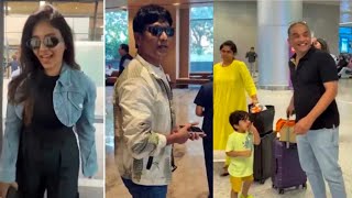 Dil Raju Anjali amp SJ Suryah Visuals  Lucknow Airport For GamechangerTeaser Launch [upl. by Marian677]