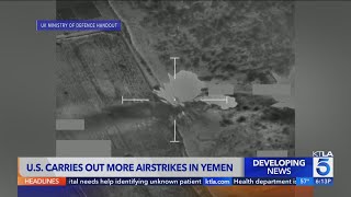 US and UK launch airstrike in Yemen [upl. by Eilsek961]