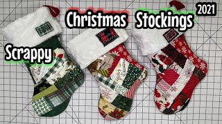 How To Make A Quilted Christmas Stocking  Scrappy Style [upl. by Conall]