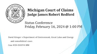 Court of Claims 20000094MMDavid Krieger v Department of Environment Great Lakes and Energy [upl. by Mirth]