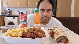 doner kebab uk mukbang [upl. by Aihsemot]