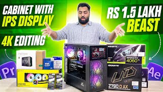 Rs 15 Lakhs 4K Editing Pc Build  Cabinet with IPS Display  64GB RAM 😱 [upl. by Hesper275]