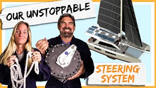 BULLETPROOF Steering System for Our Aluminum Catamaran 💣 Building Our Own Boat Pt 11 [upl. by Ordnagela]