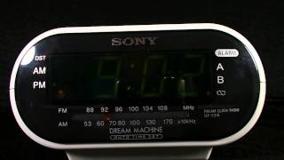 Sony Dream Machine Clock Radio Alarm AMFM Model ICFC318 [upl. by Ydde]